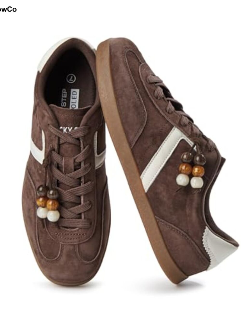 Retro Fashion Sneakers Lace-Up Faux Leather with Removable Insole